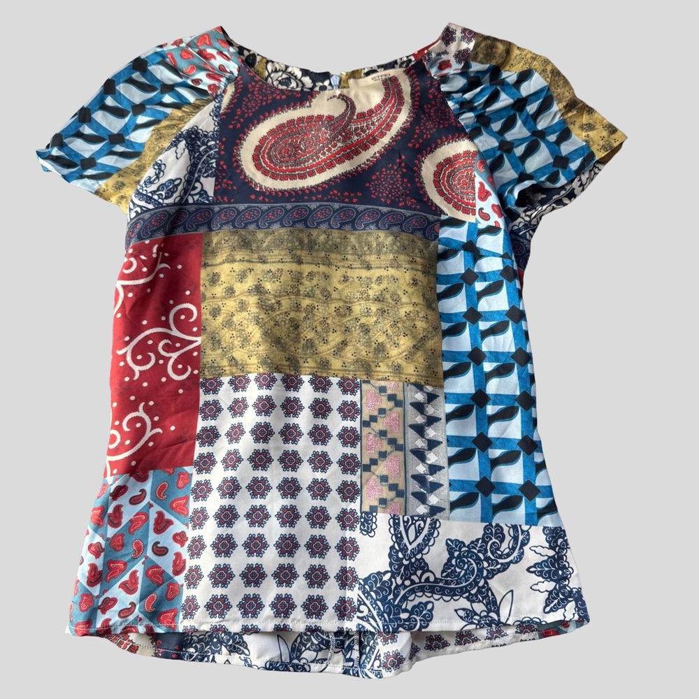Etro Multicolor Silk Blouse Paisley Bohemian Patchwork Style